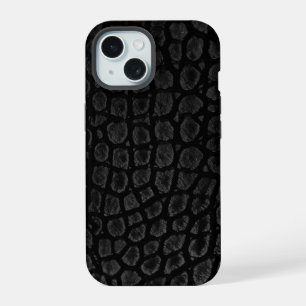 Coque iPhone 15 Crocodile Noir Moderne