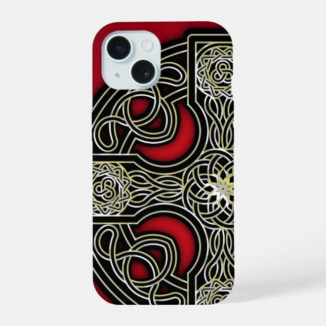 Coque iPhone 15 Croix celtique (Verso)