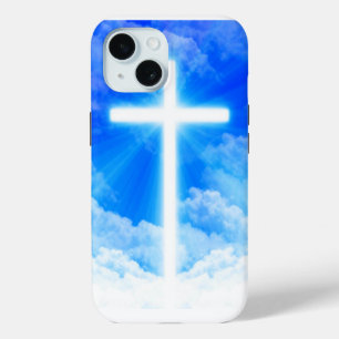 Coque iPhone 15 Croix de Lumière Jésus-Christ Christianisme Person