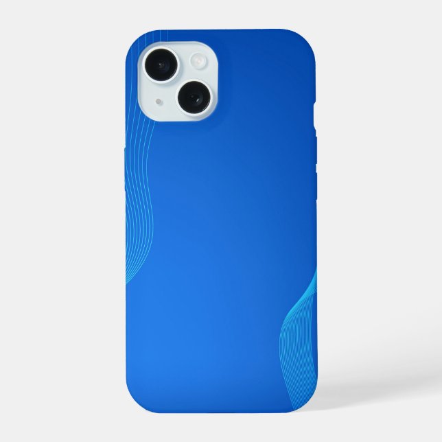 Coque iPhone 15 Cuir bleu élégant (Verso)
