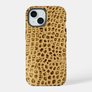 Coque iPhone 15 cuir d'alligator sauvage peau de crocodile