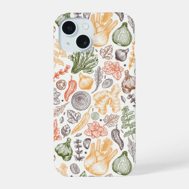 Coque iPhone 15 Cuisine Garden Motif végétal (Verso)