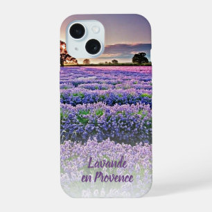 Coque iPhone 15 Custom Lavande En Provence Coucher De Soleil Photo
