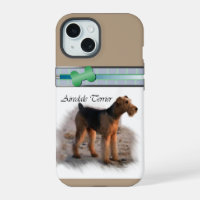 Cute Moderne Airedale Terrier Dog Art