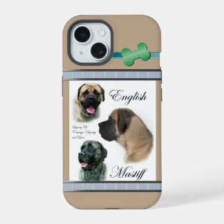 Coque iPhone 15 Cute moderne anglais mastiff Dog Art