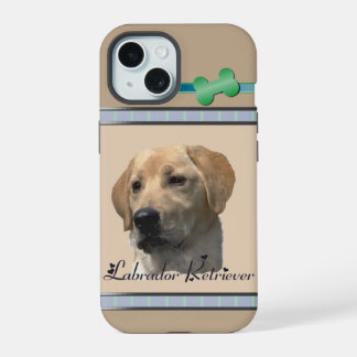 Coque iPhone 15 Cute moderne Jaune Lab Chien Art