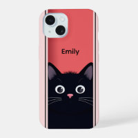 Cute Noir Chat Kitten Moderne Nom Personnalisé