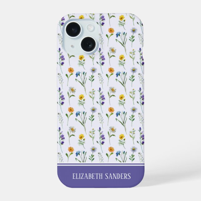 Coque iPhone 15 Cute Spring Floral Pattern for her (Verso)