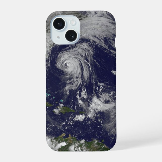 Coque iPhone 15 Cyclones Tropicaux Katia, Lee, Maria Et Nate. (Verso)
