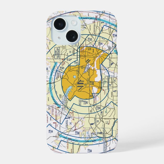 Coque iPhone 15 Dallas - Ft. Graphique d'itinéraire (Verso)