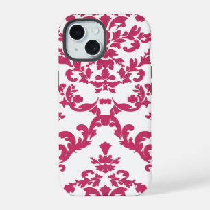 Coque iPhone 15 Damassé rose #6 chez VictoriaShaylee