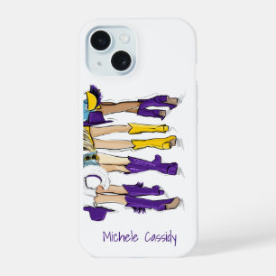 Coque iPhone 15 Dames de Louisiane Mode Bottes de Cowboy Violet Ja