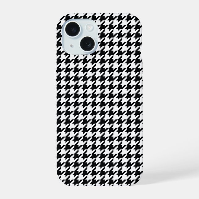 Coque iPhone 15 Damier Anglais Noir (Verso)