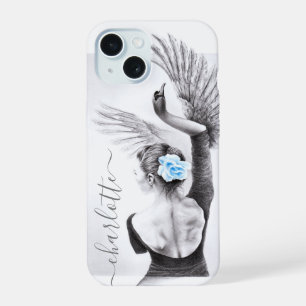 Coque iPhone 15 Danseuse Femme Cygne Élégant Ballet Art Surréalist