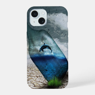Coque iPhone 15 Dauphin Dans Une Bouteille