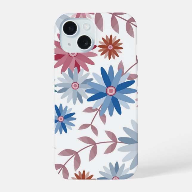 Coque iPhone 15 De Fleurs Élégantes  (Verso)