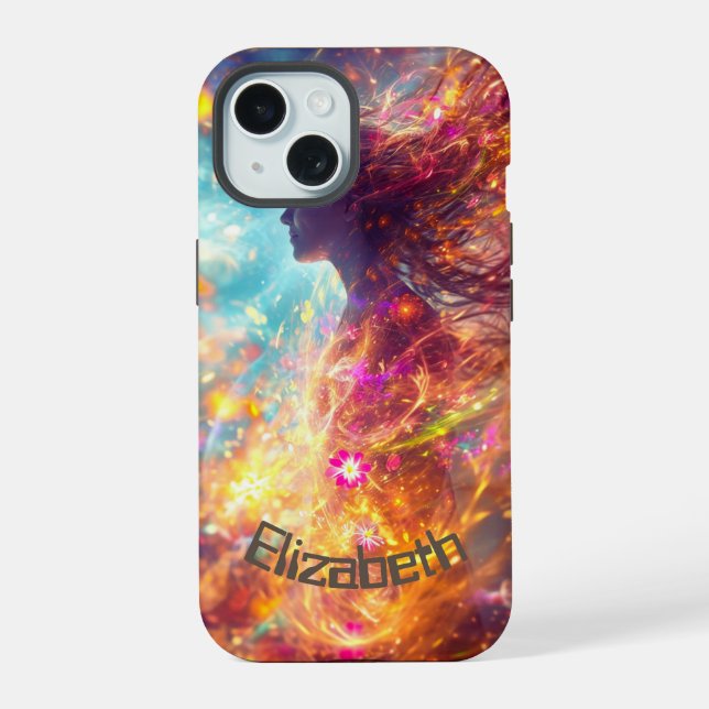 Coque iPhone 15 Déesse de l'univers (Verso)