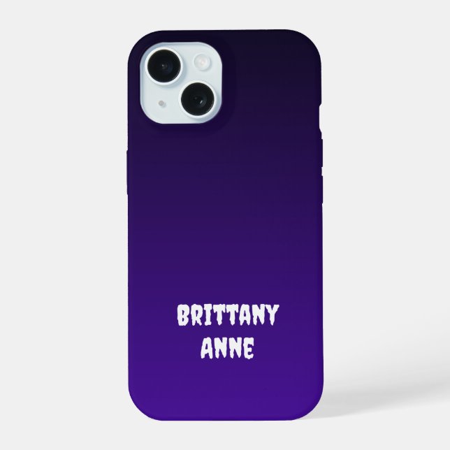 Coque iPhone 15 Dégradé noir à violet (Verso)