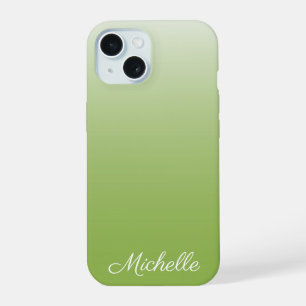 Coque iPhone 15 dégradé personnalisé vert vert foncé