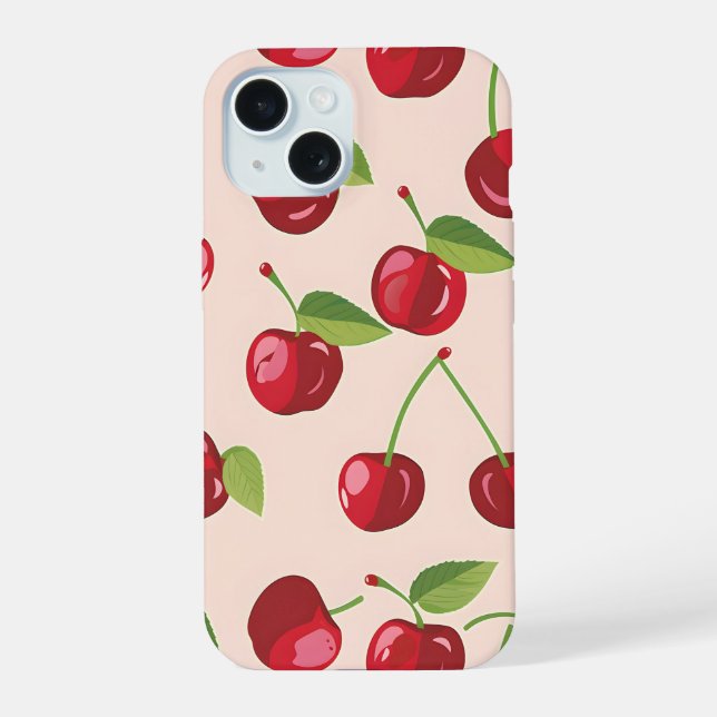 Coque iPhone 15 Délice de Cerise Sucrée (Verso)