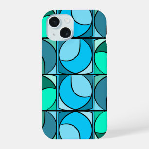 Coque Iphone 15 design 70' bleu
