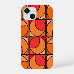 Coque Iphone 15 design 70' orange