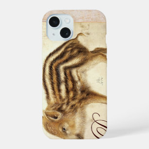 Coque iPhone 15 Dessin de monogramme de jeune sanglier MARC ANIMAL