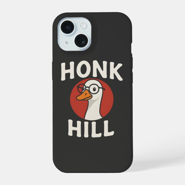 Coque iPhone 15 Dessin d'oie drôle de Honk Hill - Oiseau mignon et (Verso)