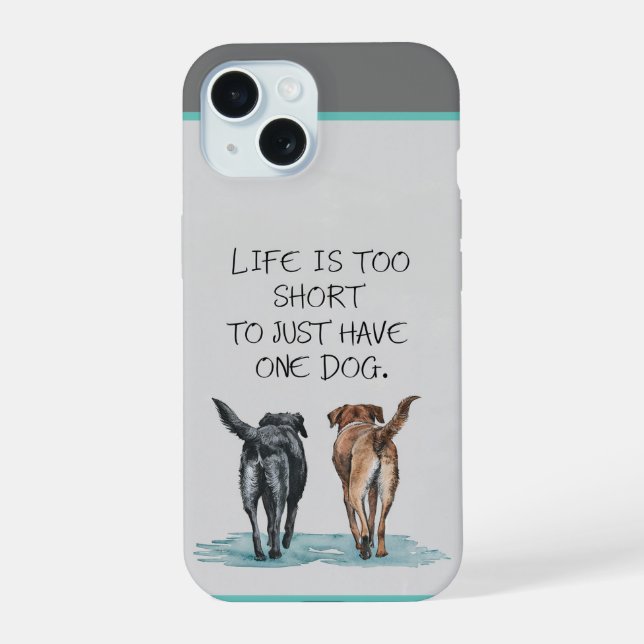 Coque iPhone 15 Deux Chiens (Verso)