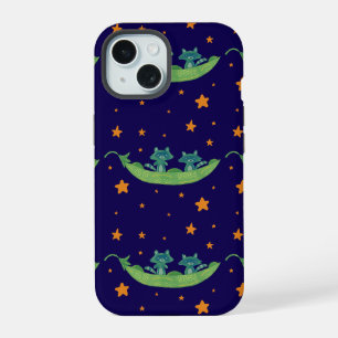 Coque iPhone 15 Deux ratons laveurs dans une cosse de pois Art f