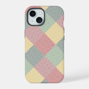 Coque iPhone 15 Diamant Grille Motif Vacances modernes Noël