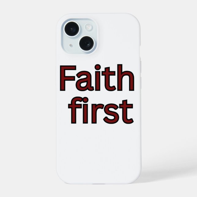 Coque iPhone 15 Dicton religieux de foi (Verso)