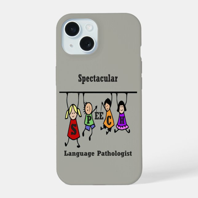 Coque iPhone 15 Discours Spectaculaire Langue Pathologiste Enfants (Verso)