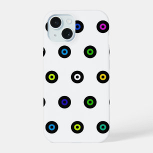 Coque iPhone 15 Disques Rétro