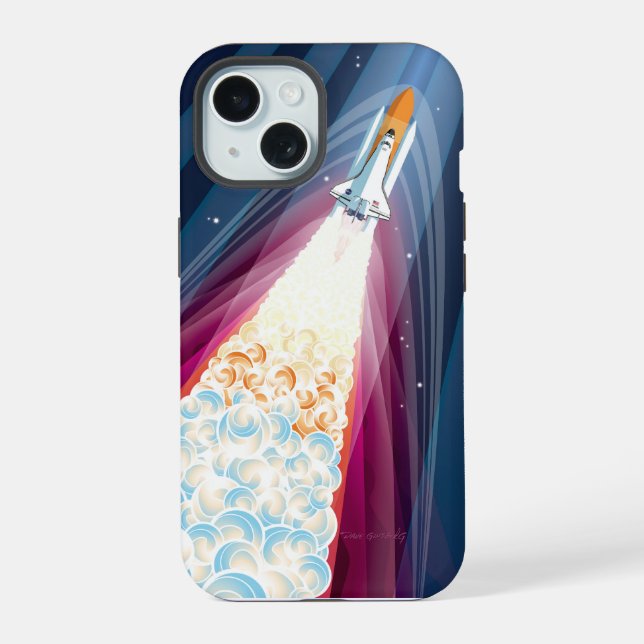 Coque iPhone 15 Double Boosté (Lancement de la Navette Spatiale) (Verso)