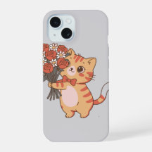 Douce Kitty avec Bouquet de Roses