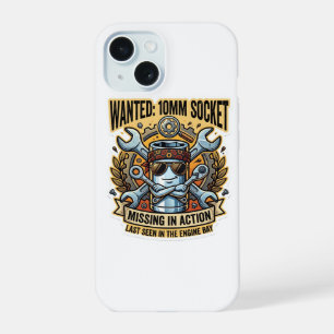 Coque iPhone 15 Douille de 10mm recherchée Disparue - Drôle Mecha