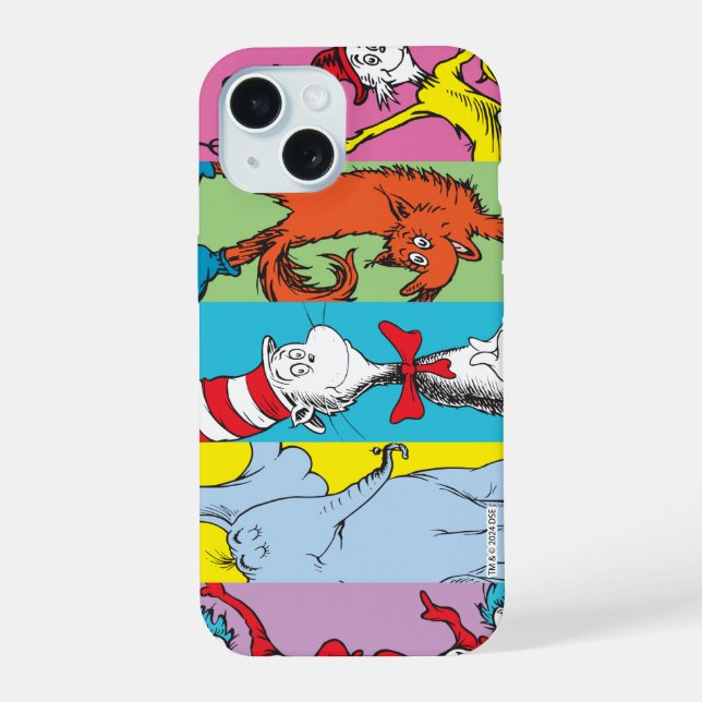 Coque iPhone 15 Dr. Seuss | Tranche de personnage (Verso)