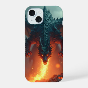 Coque iPhone 15 Dragon avec feu