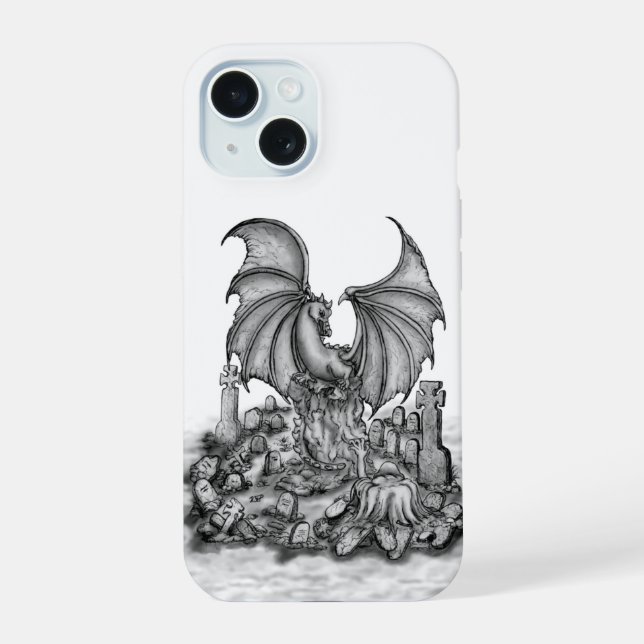Coque iPhone 15 Dragon avec Zombie (Verso)