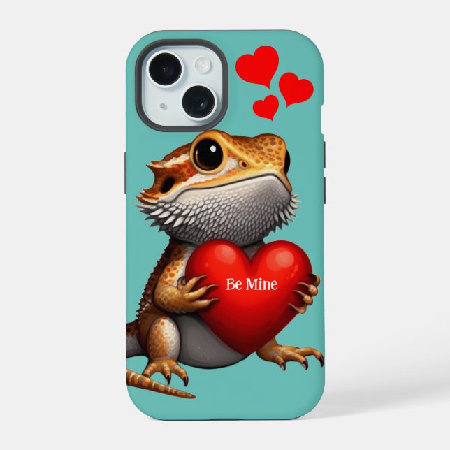 Coque iPhone 15 Dragon Barbu Sucré Vert Saint-Valentin (Verso)