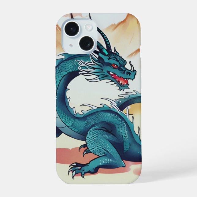 Coque iPhone 15 Dragon chinois (Verso)