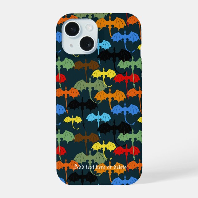 Coque iPhone 15 Dragon Wing Blue Flight Fantastique (Verso)