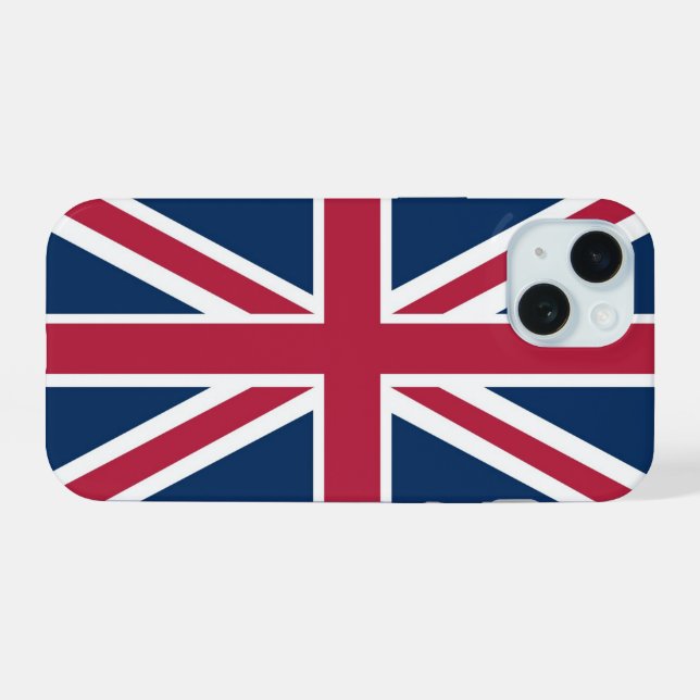 Coque iPhone 15 Drapeau britannique (Verso Horizontal)