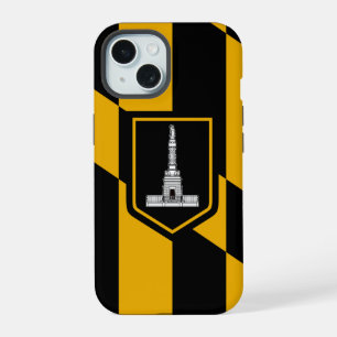 Coque iPhone 15 Drapeau de Baltimore, Coque-coque iphone du Maryla