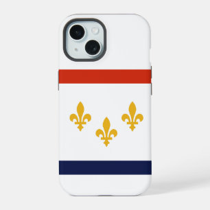 Coque iPhone 15 Drapeau de La Nouvelle-Orléans, Louisiane Case-Mat