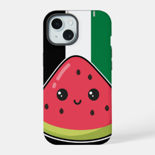 Coque iPhone 15 Drapeau de la Palestine mignonne avec Palestin san