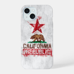 Coque iPhone 15 Drapeau de la République de Californie Style d'ill