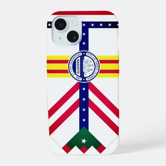 Coque iPhone 15 Drapeau de Tampa, Floride (Verso)