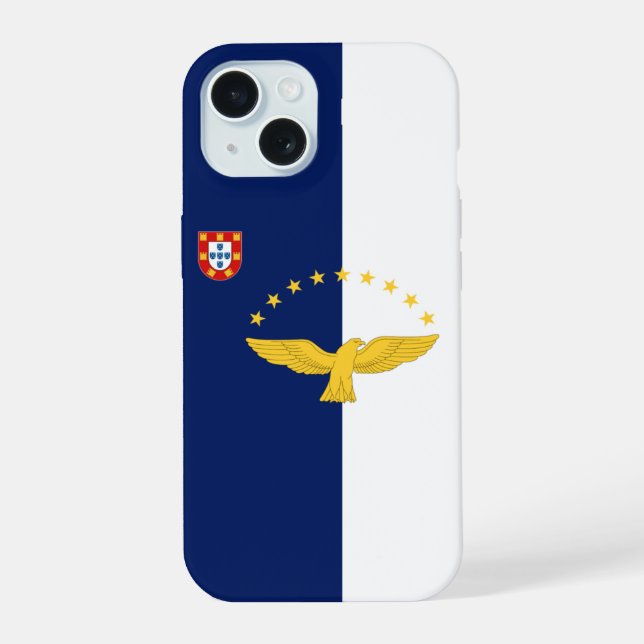 Coque iPhone 15 Drapeau des Açores, Portugal (Verso)